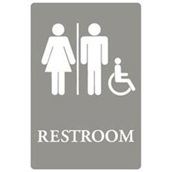 6x9 Ada Sign| Restroo Handicap-gy/we