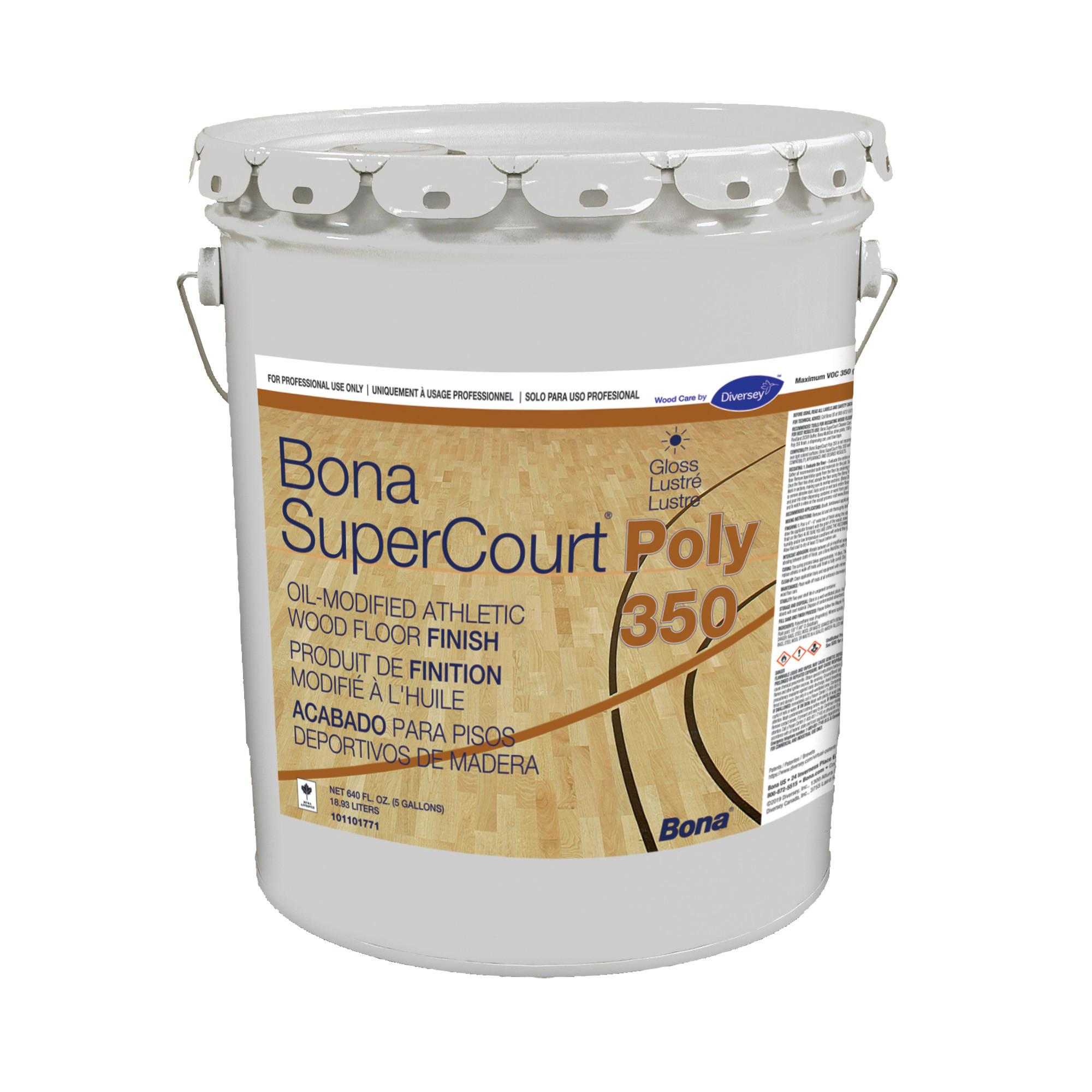 Bona SuperCourt Wood Gym Floor Finish Poly 350 Urethane Sealer (5gl)