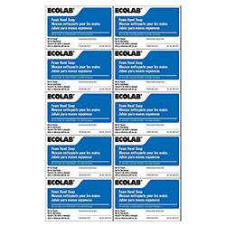 Ecolab 92023320 Labels for Nexa Refillable Foam Hand Soap Bottles (10 Labels)