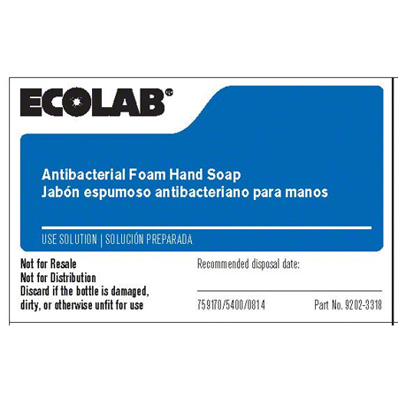 Ecolab 92023321 Labels for Nexa Refillable Antibacterial Foam Hand Soap Bottles (10 Labels)